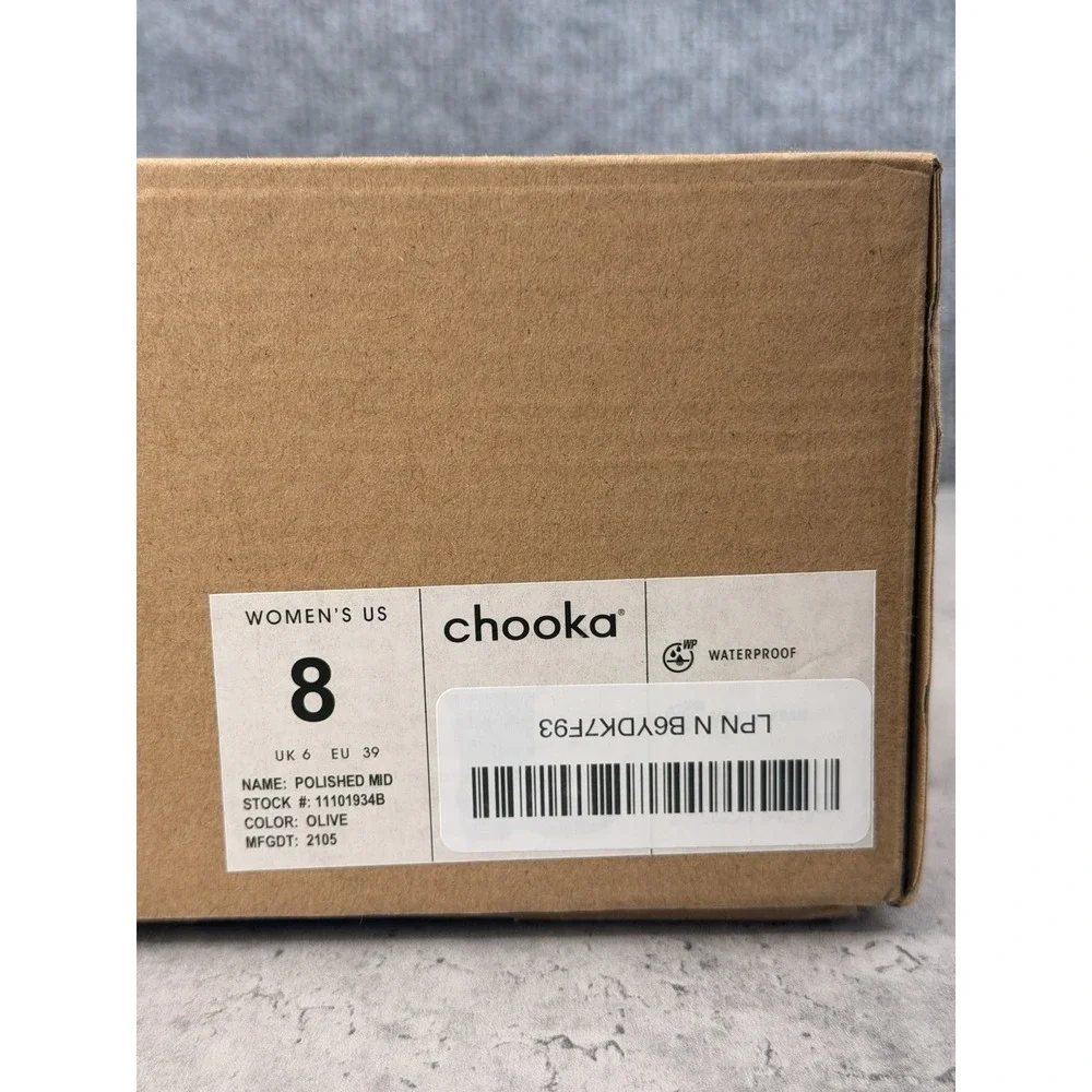 Chooka Polished Mid Green Rain Boots Waterproof Women's Size 8 New